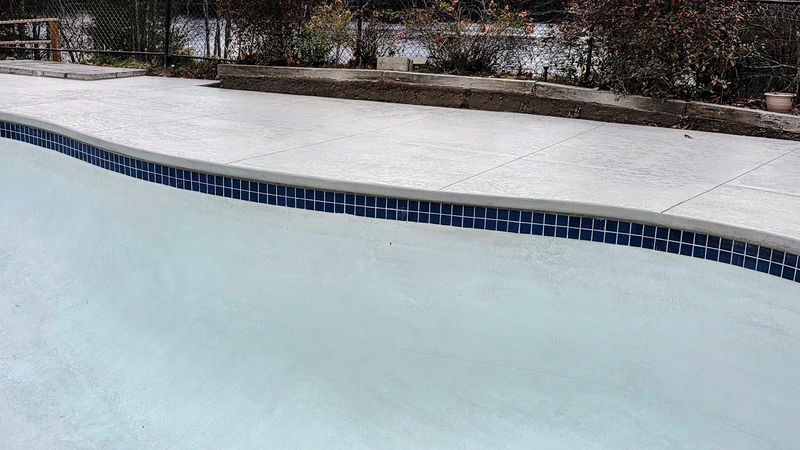 Pool renovation with fresh concrete overlay