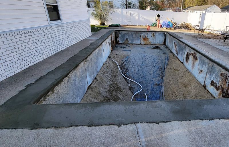Flagstone coping installation pool perimeter project