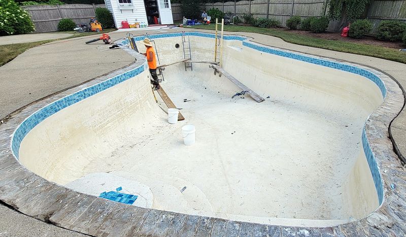 New pool coping installed Rhode Island swimming pool