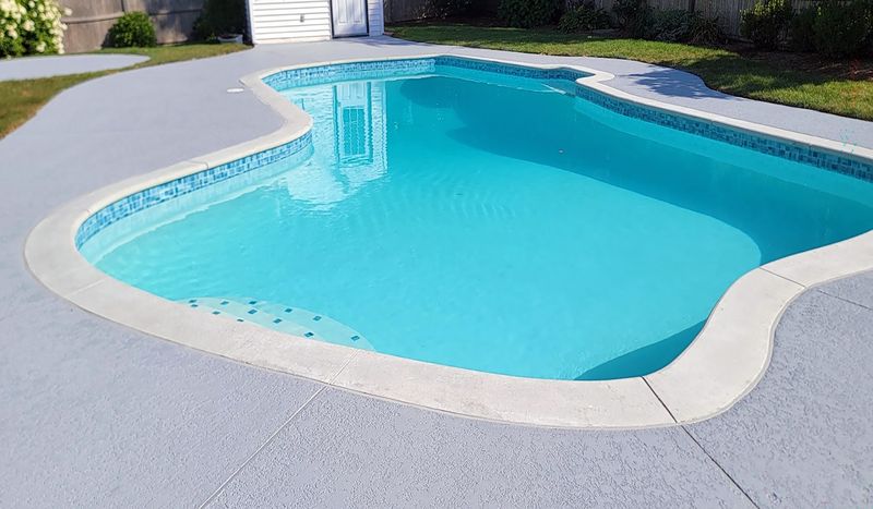 Completed pool coping and tile renovation New England