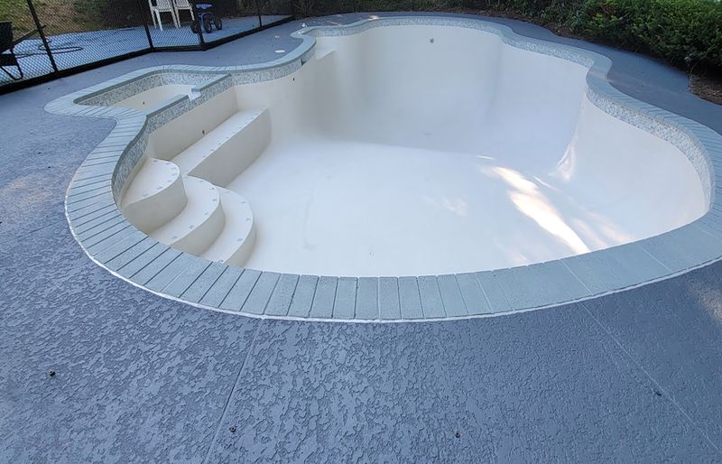 Pool deck resurfacing before and after