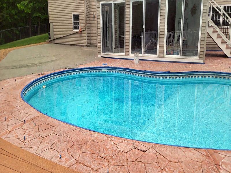 Resurfaced concrete pool deck Rhode Island
