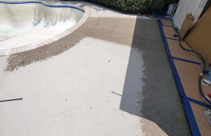 Pool deck resurfacing spray deck application