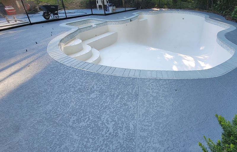 Pool deck resurfacing before and after transformation