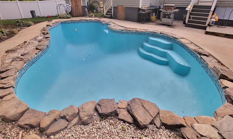 Swimming pool replastering finished project