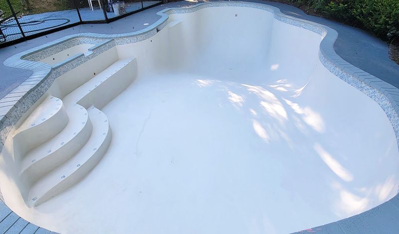 Replastered pool ready for water