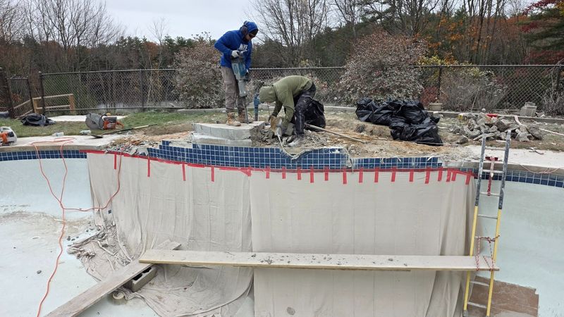 Concrete pool deck expansion New Hampshire