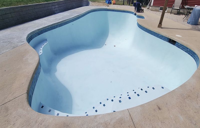 Concrete pool deck extension finished