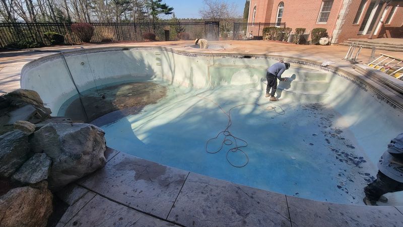 Glass tile waterline replacement before and after